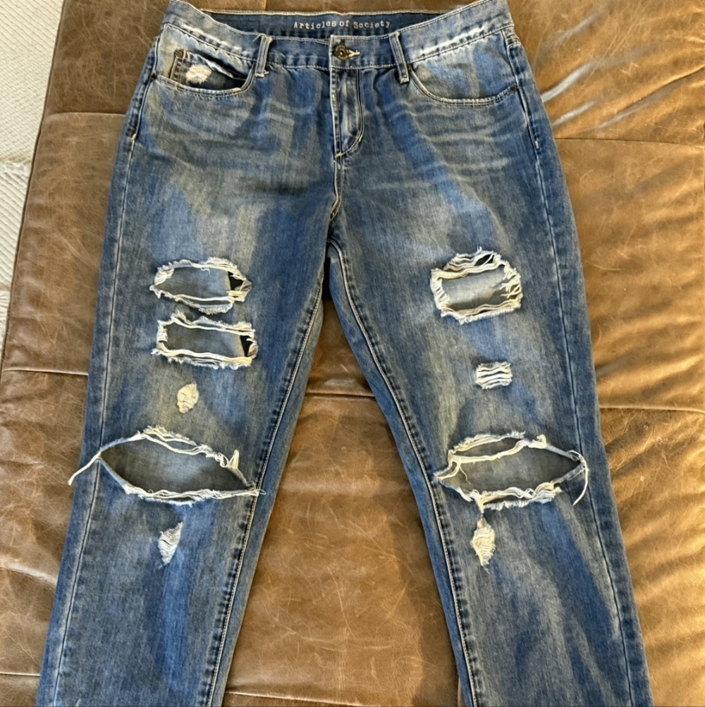 Articles Of Society Ripped Blue Skinny Jeans